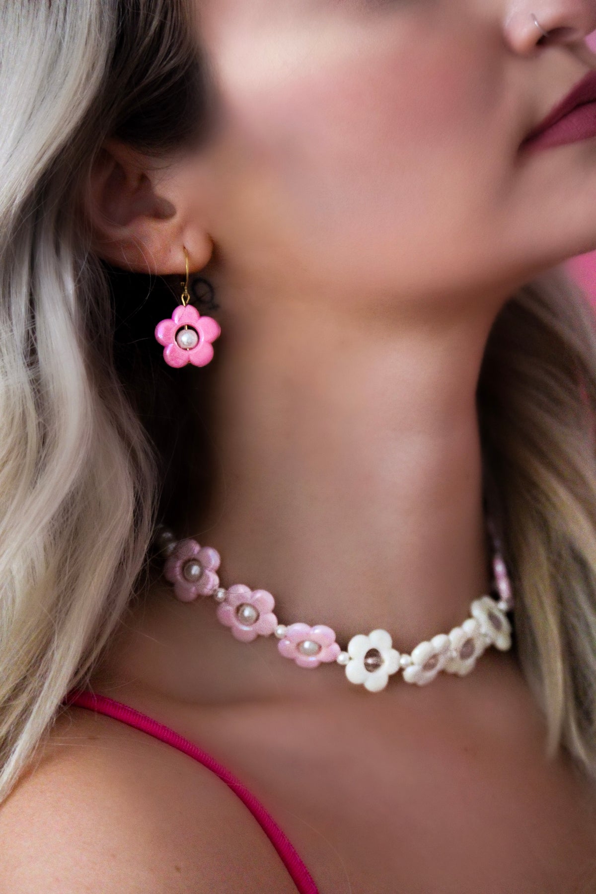 FLOWER DOLL - Pink earrings